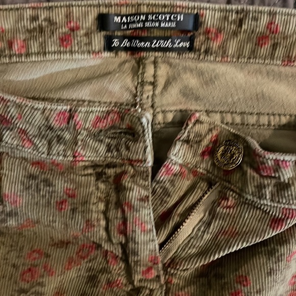 Maison Scotch Floral Print Corduroy Pants Size 31 - Picture 12 of 16